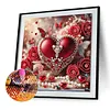 Roses rouges en forme de c&oelig;ur pour la Saint-Valentin, kit sp&eacute;cial de drill partiel en diamant 5d pour adultes d&eacute;butants d&eacute;coration int&eacute;rieure peinture