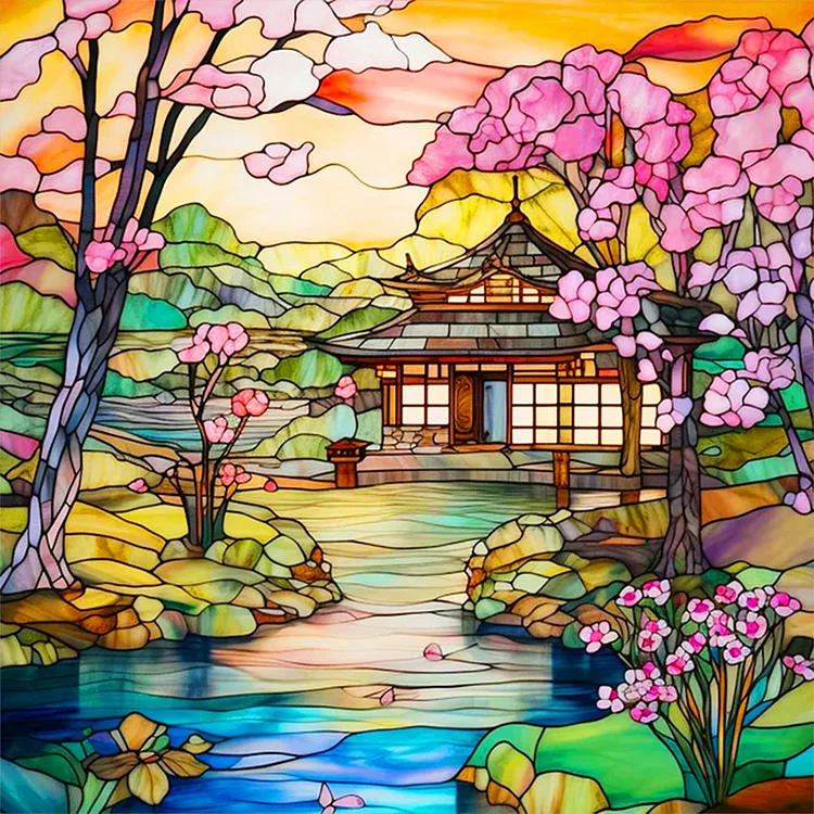 Peach Blossom House - Painting By Numbers - 50*50CM gbfke