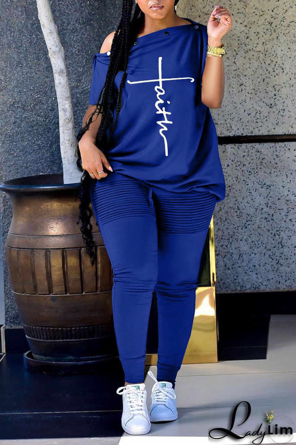 Army Green Casual Print Split Joint Oblique Collar Short Sleeve Two Pieces