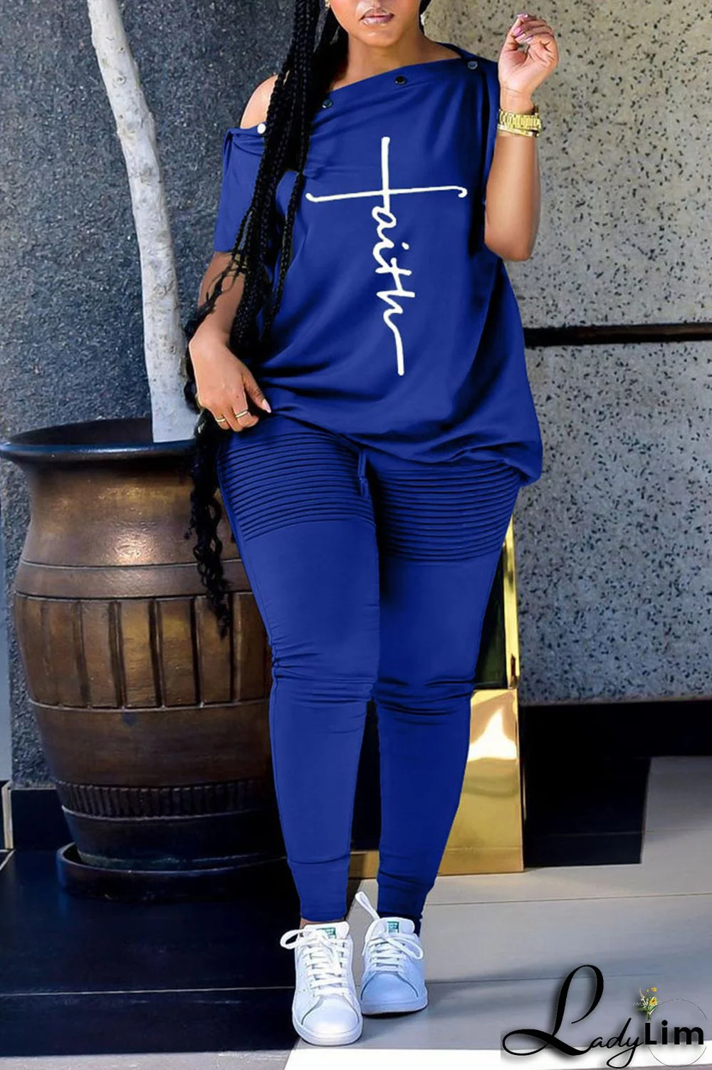 Army Green Casual Print Split Joint Oblique Collar Short Sleeve Two Pieces