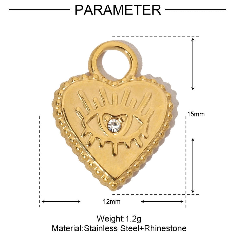 3 PCS/Package Titanium Steel Letter Heart Shape Pendant Jewelry Accessories