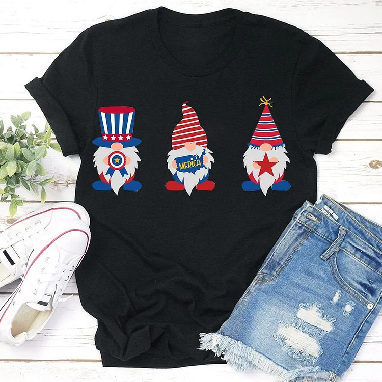 4th of July Gnomes T-Shirt Tee --Annaletters