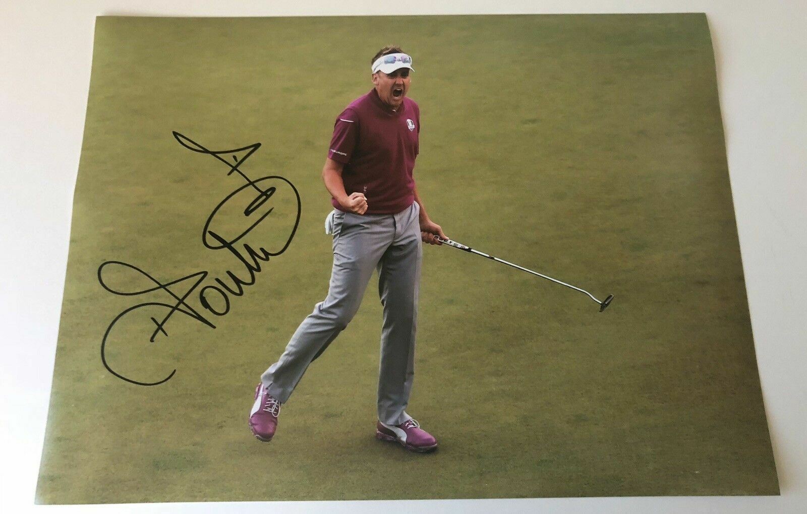 Ian Poulter Signed 16X12 Photo Poster painting Ryder Cup Legend Private SIGNING AFTAL COA (C)