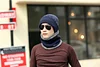 Winter Strip Knit Beanies Men's Hats With Brim Scarf For Men Gentle ...