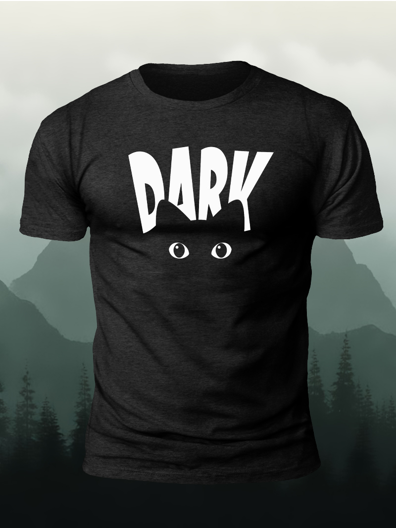 Men's DARK Print Casual Short Sleeve T-shirt