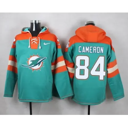 Dolphins #84 Jordan Cameron Aqua Green Player Pullover NFL Hoodie
