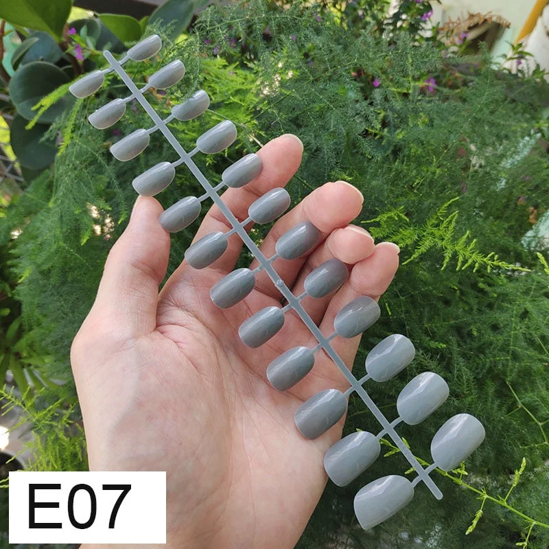10 Sets Round Shape False Nail Tips In Same Color 24 Pieces/Set 10 Sizes Press on Fake Nails DIY Manicure Finger Nail Tips-Nail Inspo