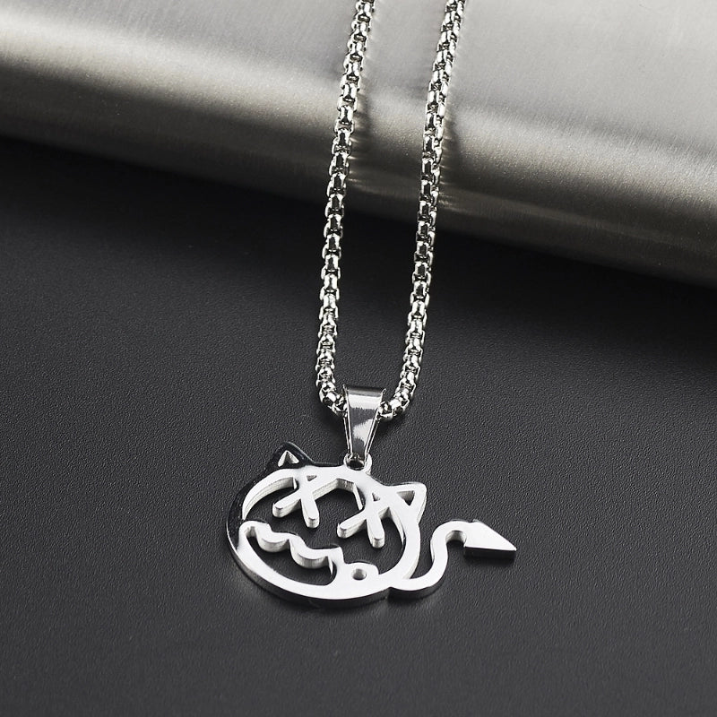 Hip-Hop Solid Color 304 Stainless Steel Polishing 18K Gold Plated Unisex Pendant Necklace