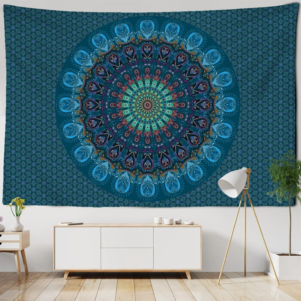 Psychedelic Mandala Tapestry Wall Hanging Bohemia TAPIZ Witchcraft Beach Travel Mattress Room Home Decor