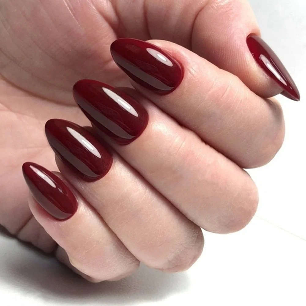 24Pcs Shiny White Short Stiletto False Nails With Jelly Glue DIY Artificial Fake Nails Art Tips Press On Manicure Tools-Nail Inspo