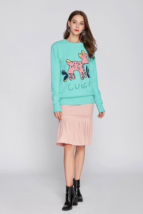 Fawn Heavy Industry Jacquard Rabbit Sweater