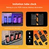 Digital Nixie Glow Tube Clock Metal Wood RGB Table Clock LED Silent Luxury Electronic Desktop Clocks Vintage Digital Watch Gift