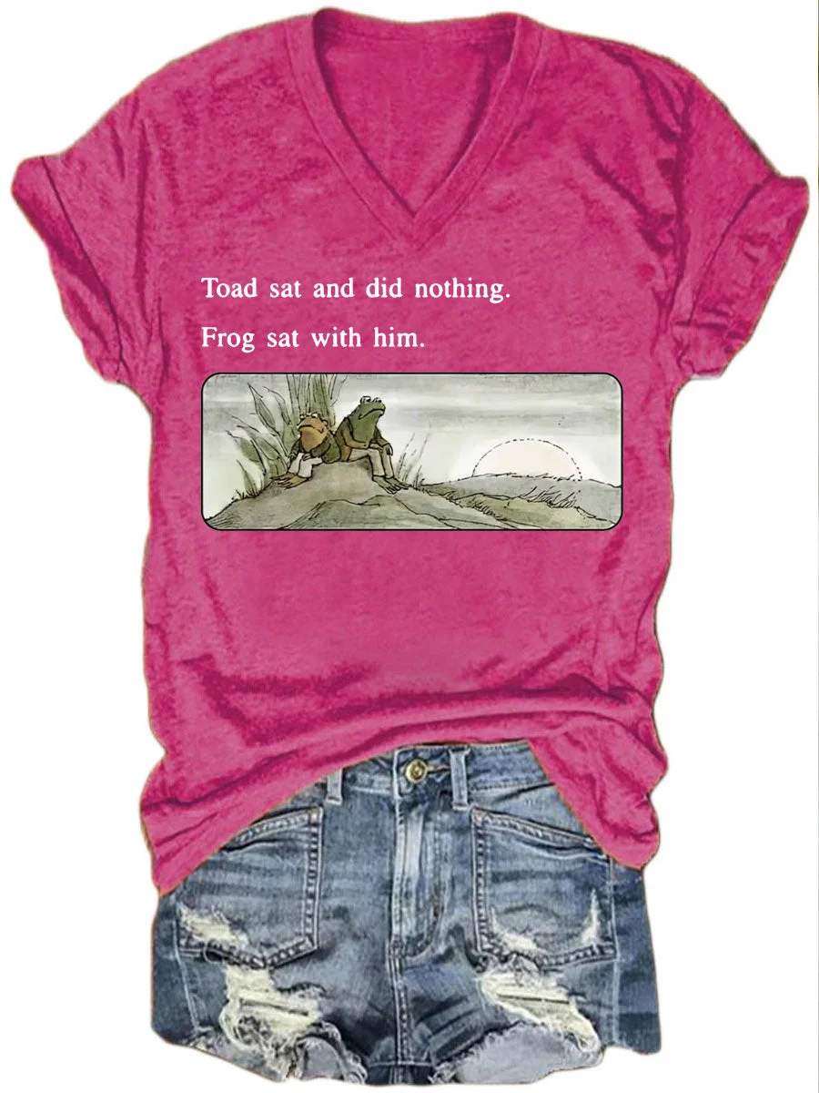 Toad And Frog V-neck T-shirt