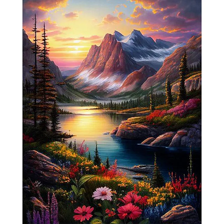 Mountain Lake - Painting By Numbers - 40*50CM gbfke