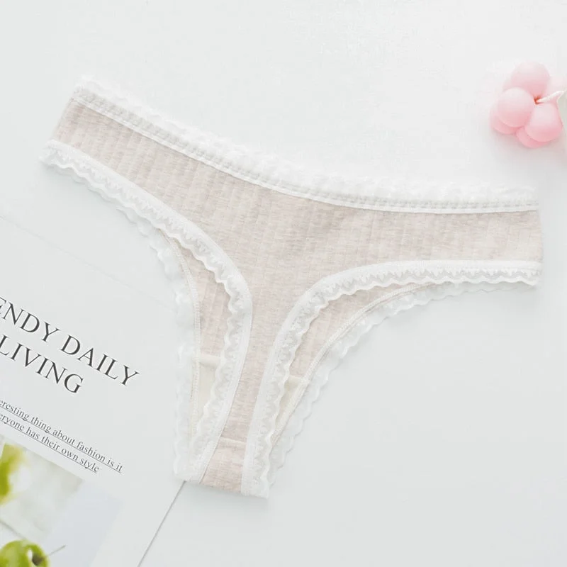 Sexy Lingerie Women's Cotton G-String Thong Panties String Underwear Women Briefs Pants Intimate Ladies Low-Rise 1 piece