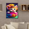 Cat  - round drill diamond painting - 30*40cm