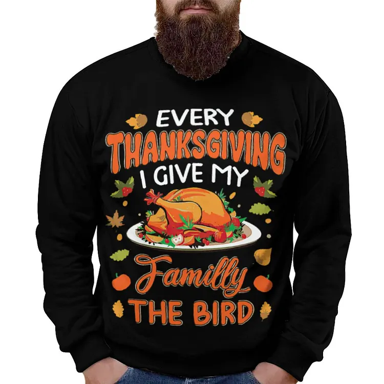 Personalized Design Thanksgiving Men's Full Print Pullover Hoodie Full Print