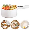 Electric Hot Pot 2L Non-Stick Frying Pan Boil Dry Protection Multi-function Cooker with Steamer for Noodles Steak Eggs Stir Frying