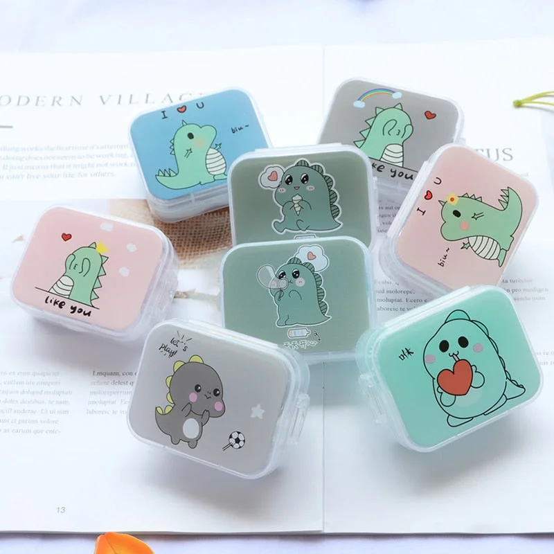 Women Small Contact Lens Case with Mirror Mini Fruit Pattern Women Colored Contact Lenses Box Eyes Contact Lens Container Gifts
