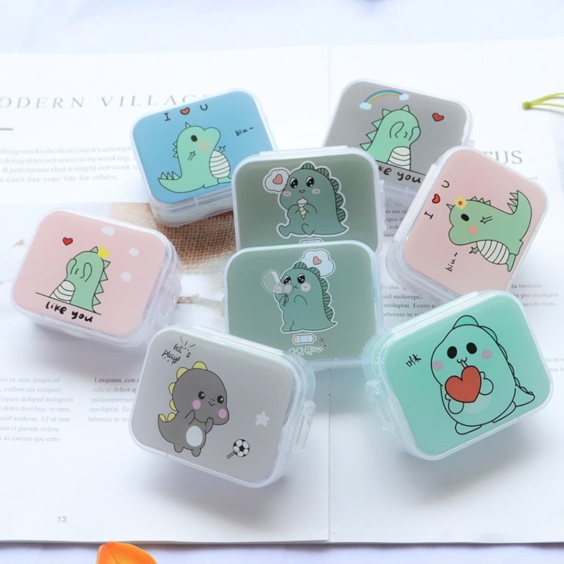 Women Small Contact Lens Case with Mirror Mini Fruit Pattern Women Colored Contact Lenses Box Eyes Contact Lens Container Gifts