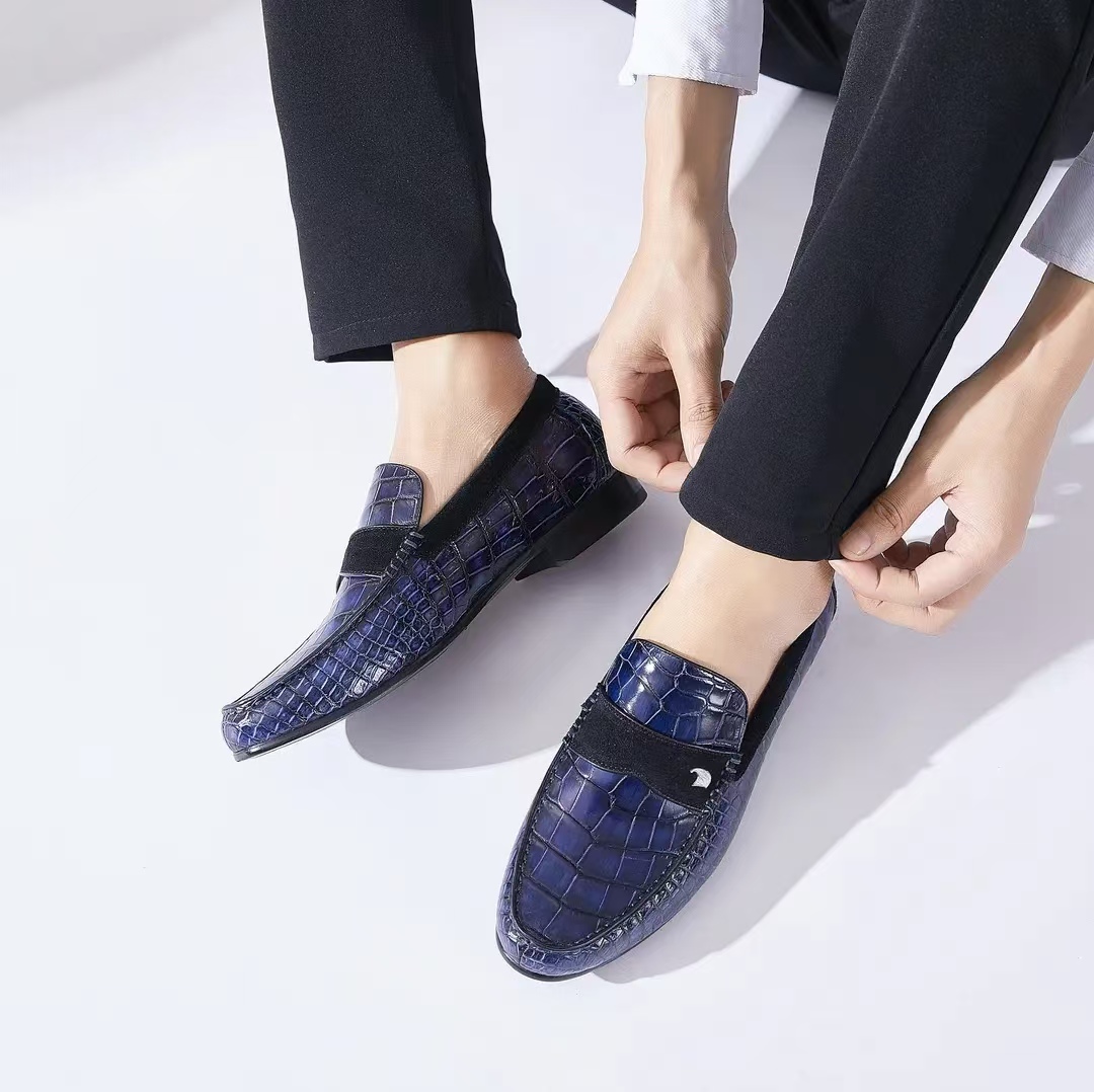 XE182 Crocodile Loafer Shoes For Men  GOOCCIO  