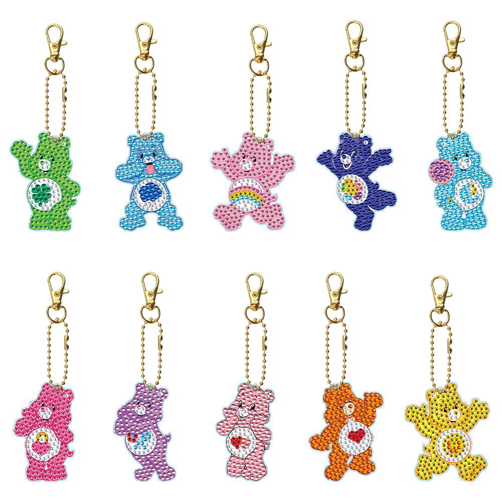 

10pcs Care Bear Double Sided - 5D DIY Craft Keychain, 501 Original