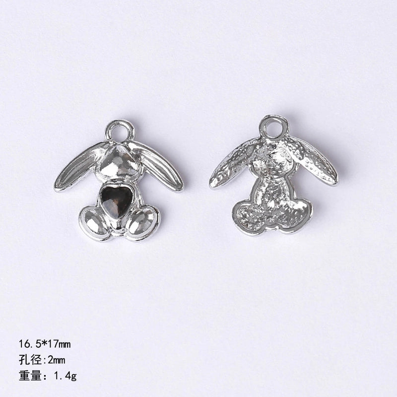 20 PCS/Package 22 * 9mm Alloy Cherry Heart Shape Rose Pendant Jewelry Accessories