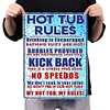 Hot Tub Rules - Vintage Metal Signs - 30*40cm - Warning