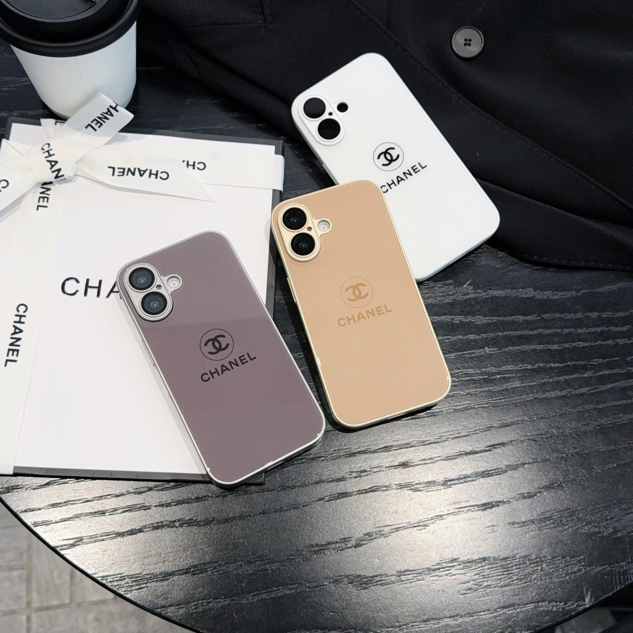 Elegant Chanel Monogram High Quality Glass Anti Drop Apple iPhone Cover