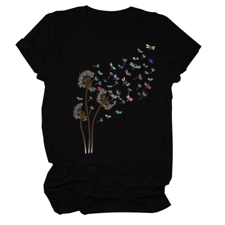 Dandelion Dragonfly  T-Shirt Tee-YF00357-Annaletters