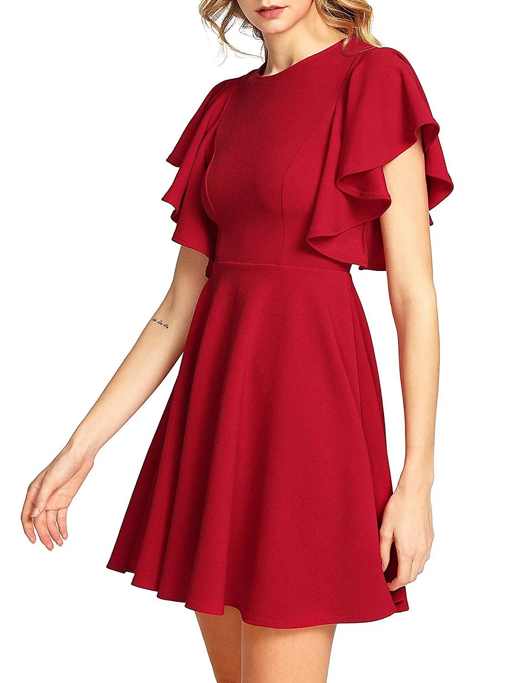 Women's Stretchy A Line Swing Flared Skater Cocktail Party Dress