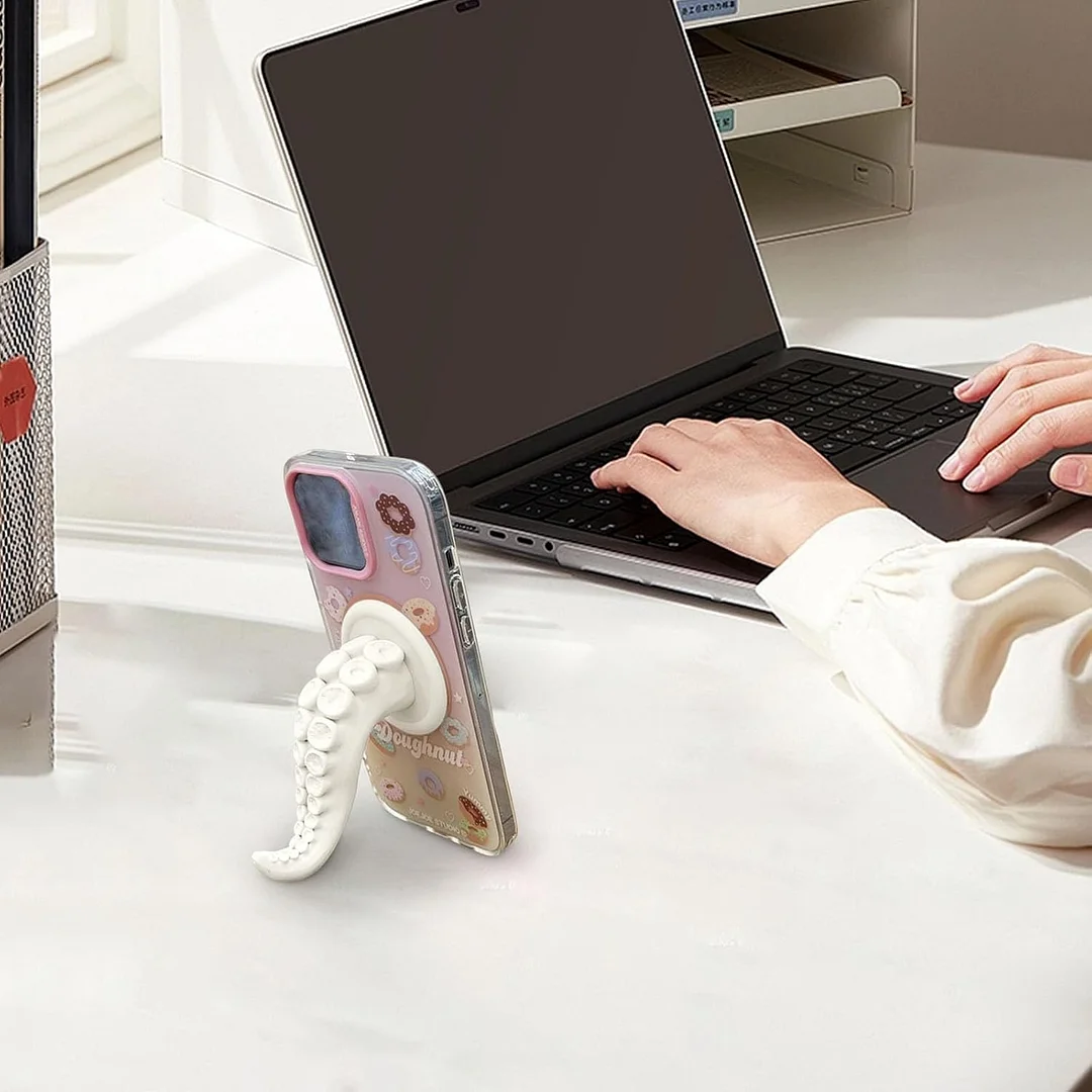 Octopus Claw Magnetic Bracket, 3D Octopus Claw Magnetic Bracket for Phone, Creative Octopus Tentacle Magnetic Phone Holder, Multifunctional Octopus Holder Phone Stand (Gray)