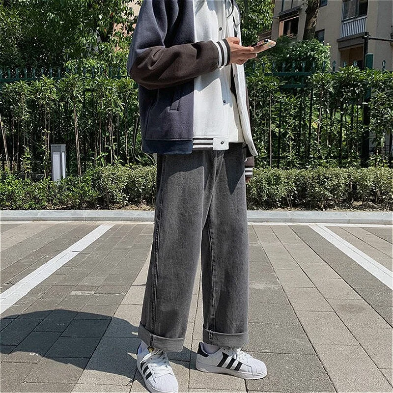 Jeans Women Harajuku Students Fashion Ulzzang All-match Denim Trousers Full-length Solid Casual Loose Ladies Ins Street Style