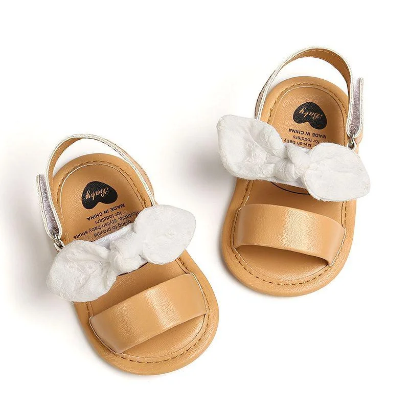 Fashion Newborn Infant Baby Girls Princess Shoes Bowknot Toddler Summer Sandals PU Non-slip Shoes 0-18M