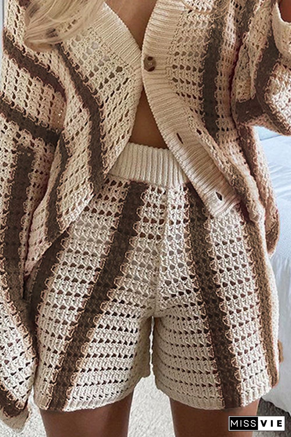 Fashion Street Striped Split Joint Basic Bottoms