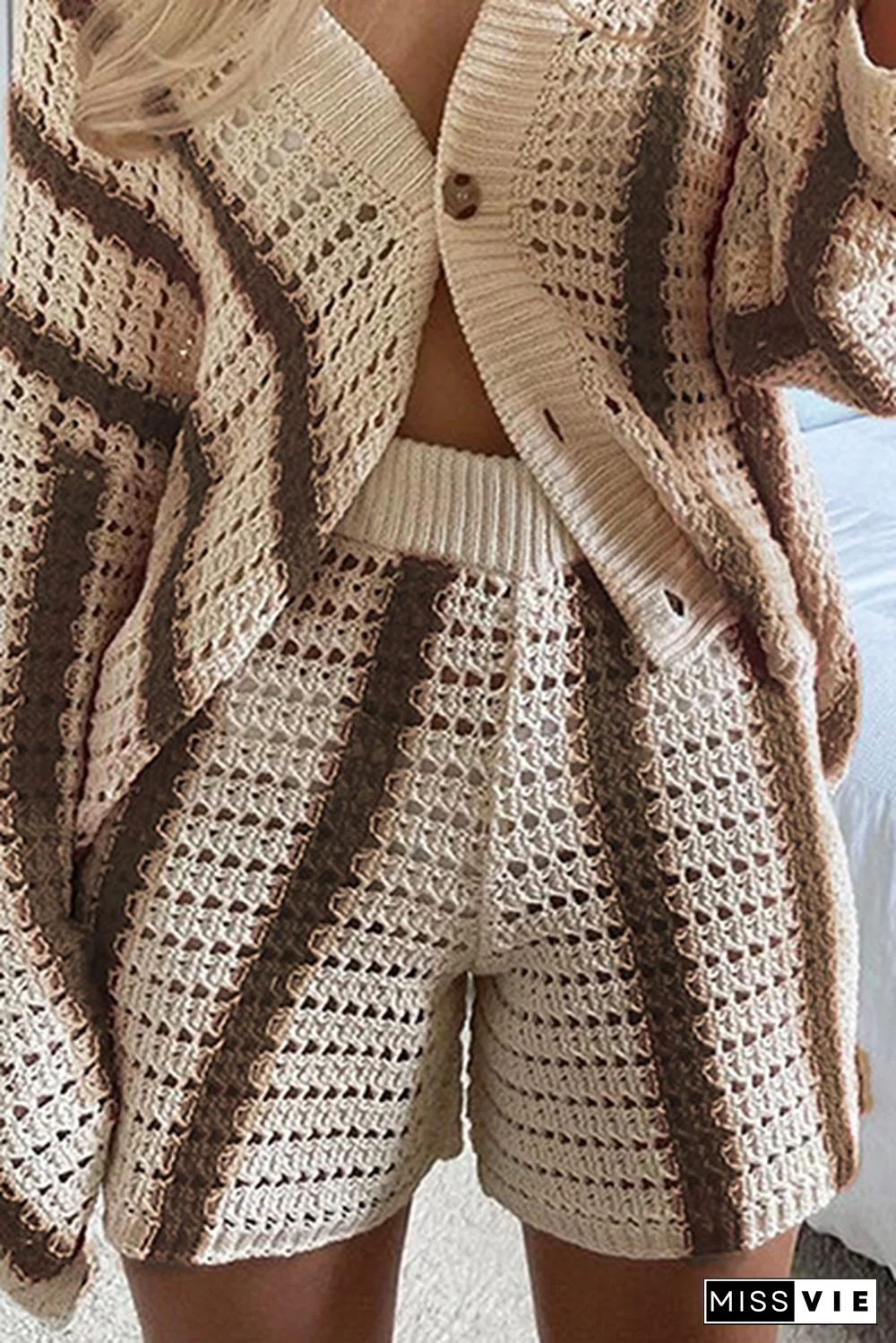 Fashion Street Striped Split Joint Basic Bottoms