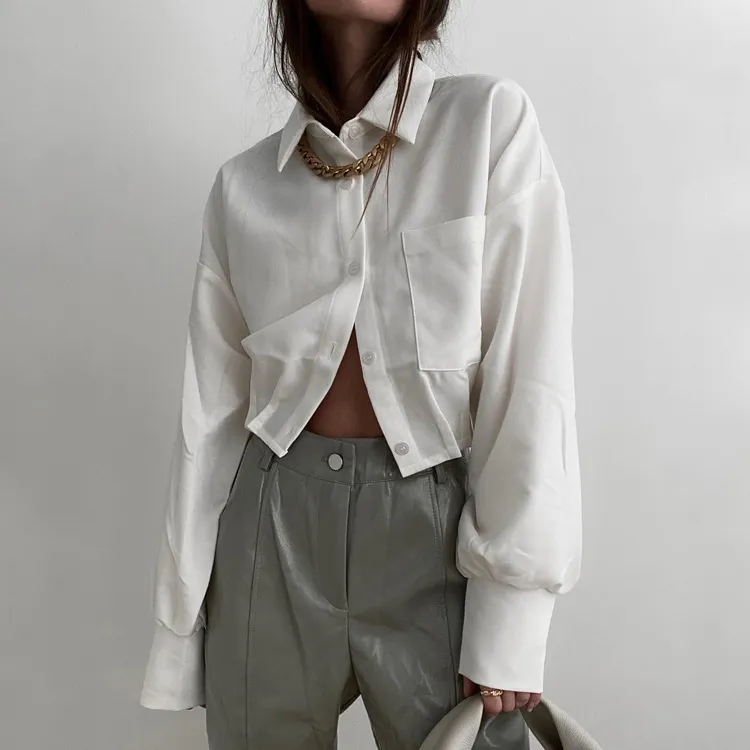 Churchf Churchf 2023 Women's Wear Short Shirt Small Temperament Loose Long Sleeve Design Sense White Shirt Women