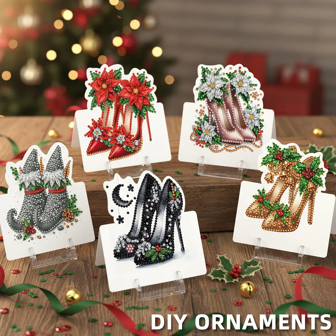 6 Packs High Heels DIY Diamond Painting Greeting Card Kit for Adults Gifts
