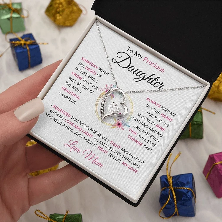 To My Daughter Heart Necklace Mom to Daughter Necklace Birthday Gift for Her - Always Keep Me In Your Heart For You Are Always In Mine
