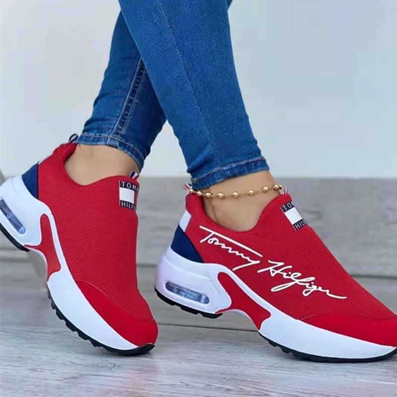 2022 Women Fashion Vulcanized Sneakers Platform Solid Color Flats Ladies Shoes Casual Breathable 5720