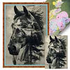 (Stamped/Counted) Horse Silhouette-11CT Cross Stitch 40*60cm(Big Size)