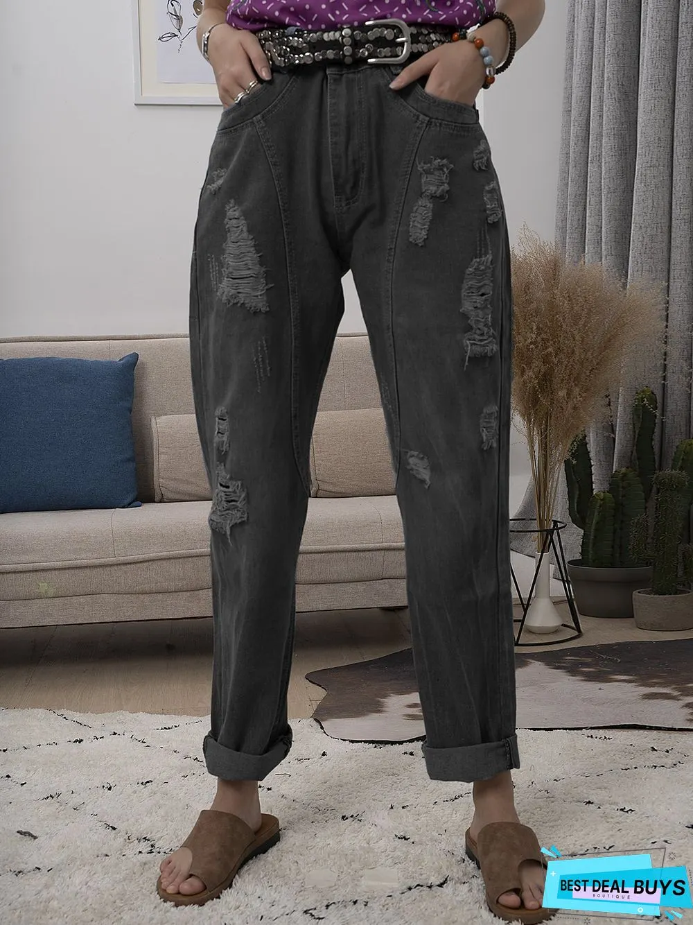 Blue Casual Denim Jeans