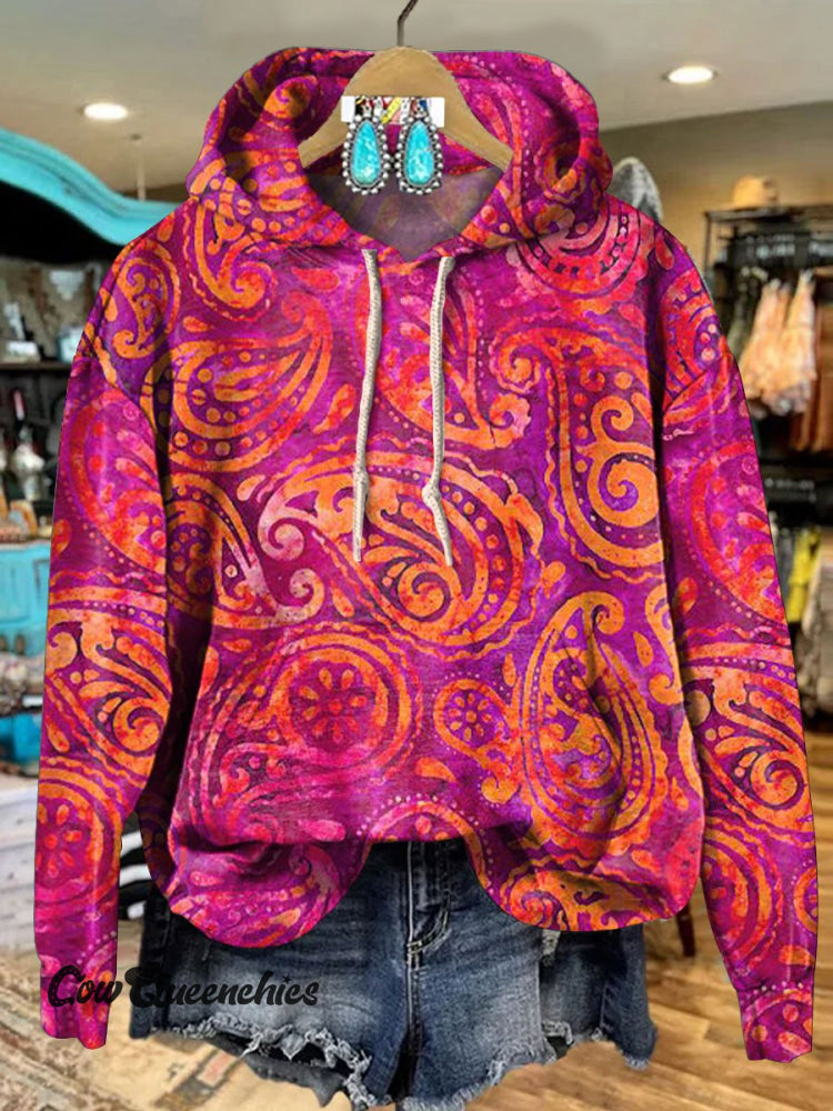 Paisley Pattern Art Print Casual Hoodie Sweatshirt Multicolor / S