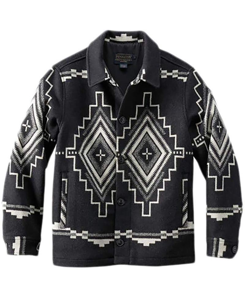 Men's quilted jacket shirts-13