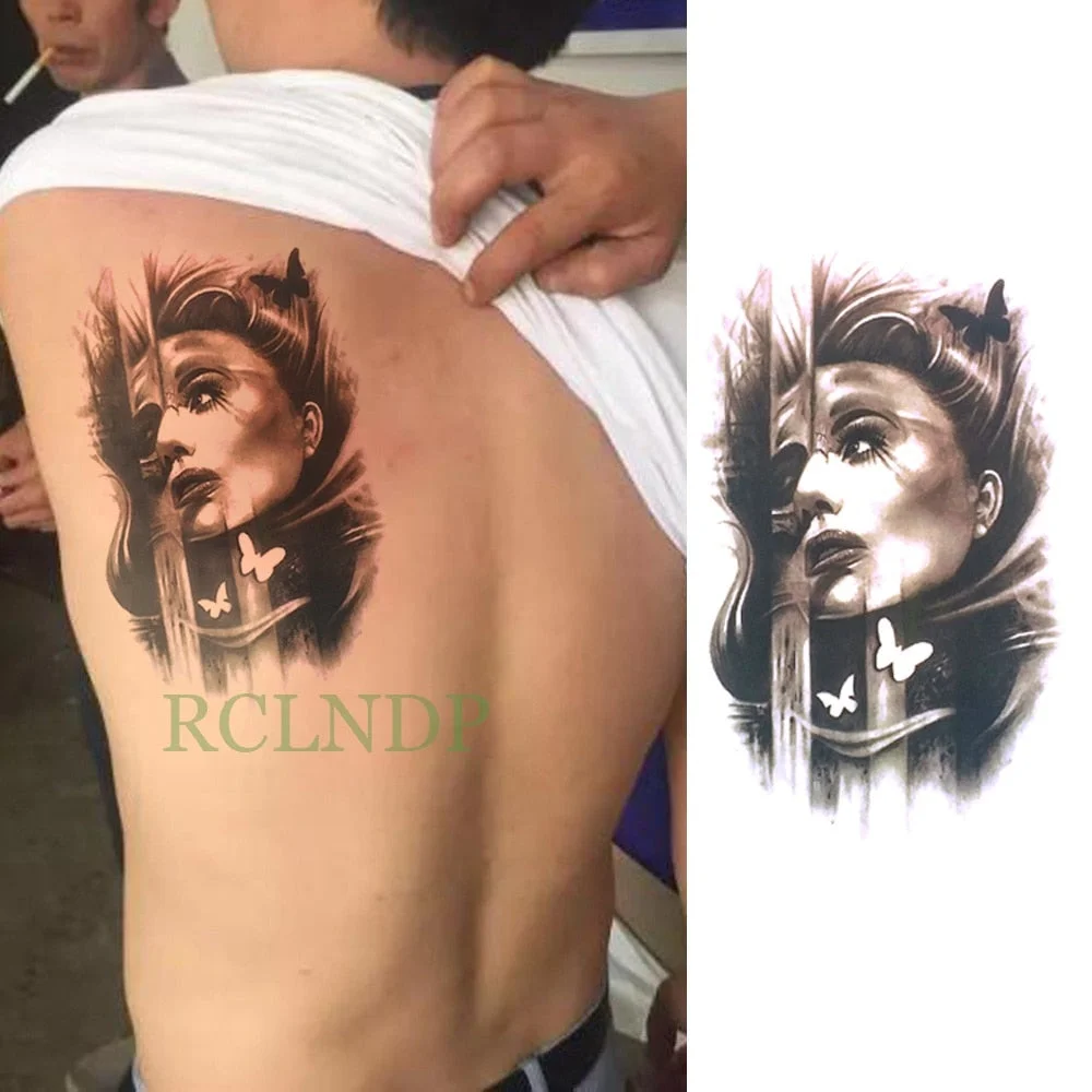 Waterproof Temporary Tattoo Stickers on Body Tribal Totem Fake Tatto Flash Tatoo Back Leg Arm belly big size for Women Men girl