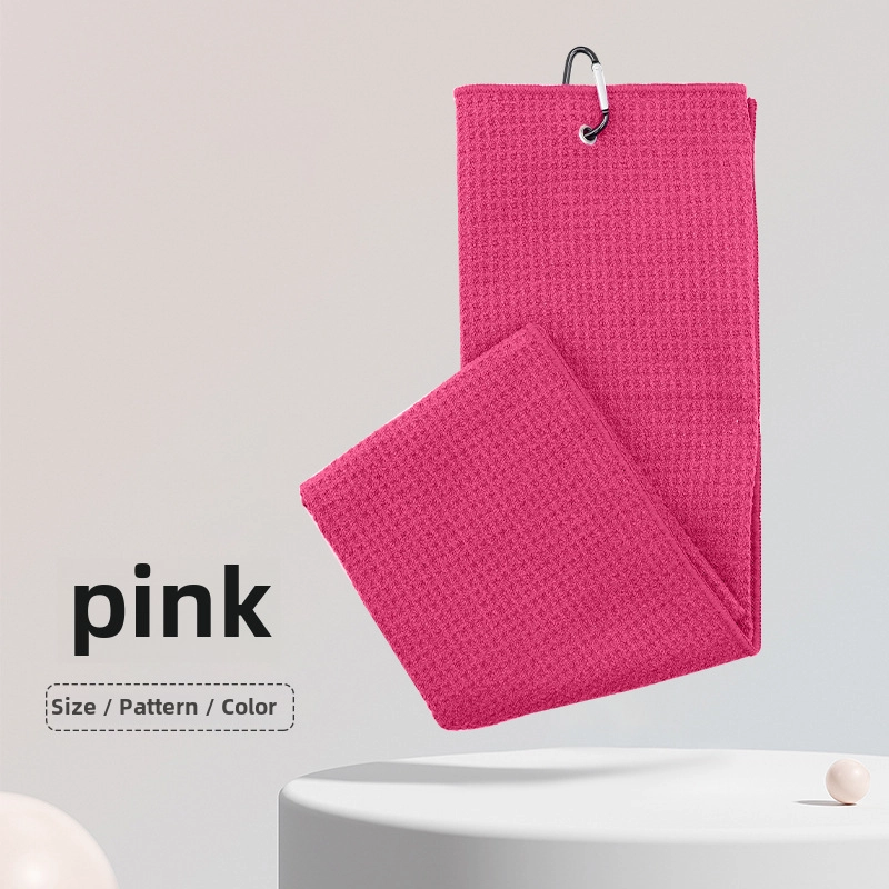 Golf Towel Tri-fold Sports Microfiber Waffle Ball Towel Pineapple Plaid Printed Embroidered Logo