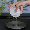 Original modern minimalist metal kettle, water-integrated kettle mat, lid bowl, dry brewing tea table, tabletop tea set accessories