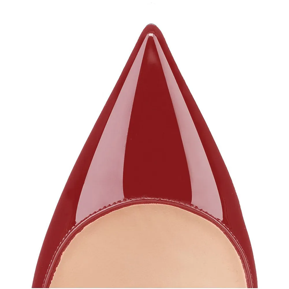 60mm  Kitten Heels Pumps Summer Daily Wine Patent-vocosishoes