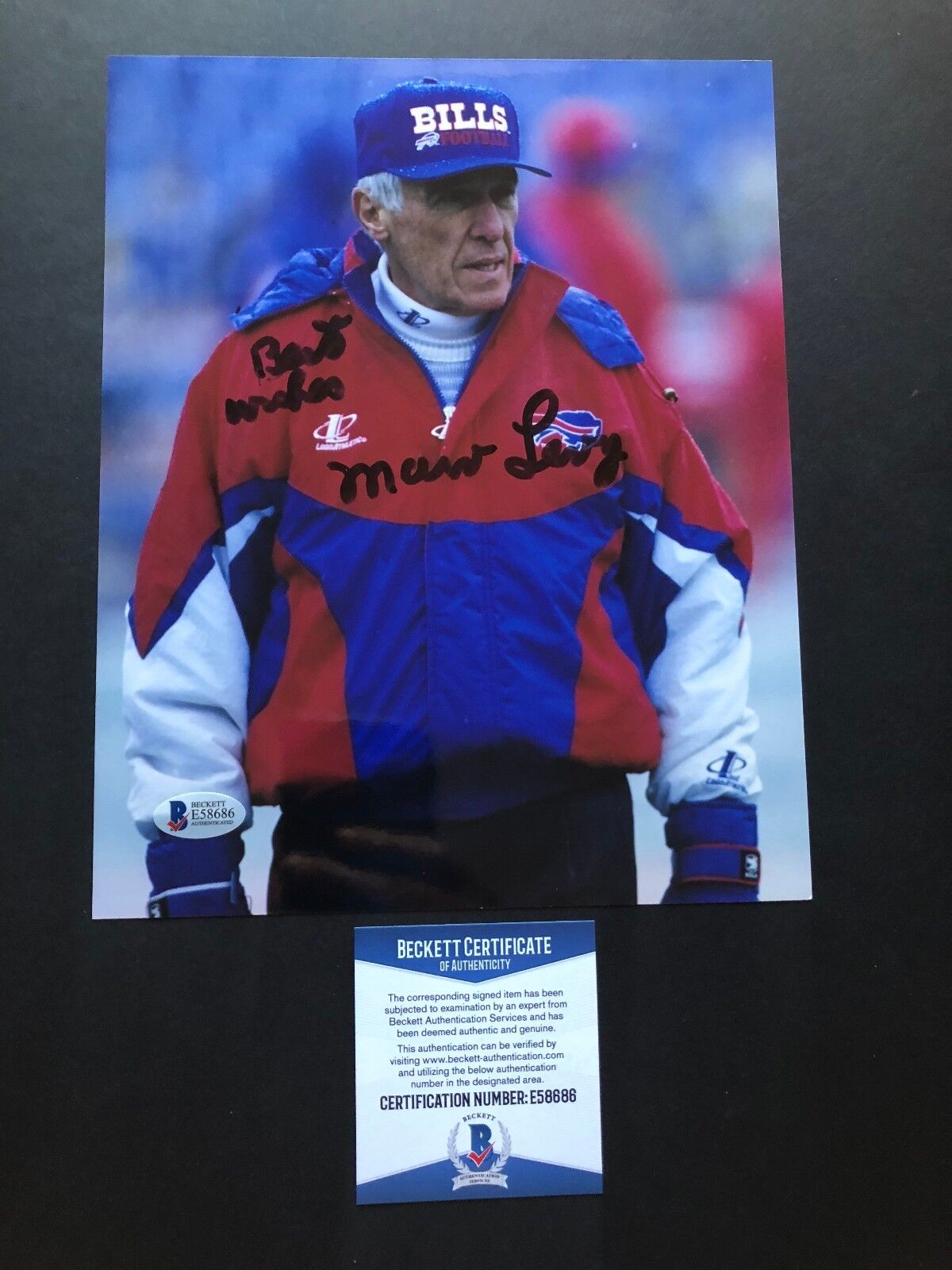 Marv Levy Hot! signed autographed Buffalo Bills 8x10 Photo Poster painting Beckett BAS coa cert