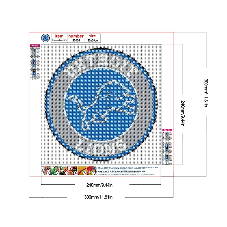 Detroit Lions Diamond Painting Art Craft Kit